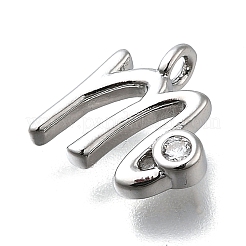 Pendentifs avec zircon cubiques à micro-pavés en laiton&nbsp;KK-B132-12P-M