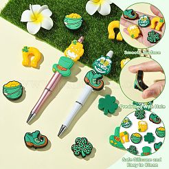 16 Stück Silikonperlen-Sets in 8 Stilen zum Thema St. Patrick's Day&nbsp;SIL-CJ0003-02