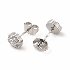 Anlaufgeschützte Ohrstecker aus 304 Edelstahl mit Blumenmotiv für Damen&nbsp;LS-EJEW-C004-10P