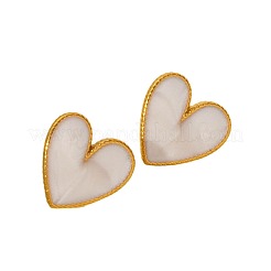 Pendientes de botón con forma de corazón de acero inoxidable 304 de moda&nbsp;LS-JW1636-2