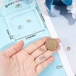 10 Stück 2 Farben Messing Micro Pave Grade AAA Zirkonia Charms&nbsp;ZIRC-BBC0001-63