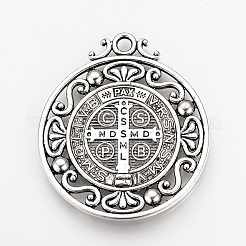 Tibetischer stil Aluminium Anhänger & Charms&nbsp;TIBEP-Q078-01AS-RS