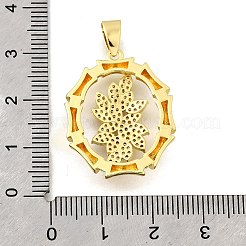 Pendentifs avec zircon cubiques à micro-pavés en laiton&nbsp;KK-Z104-14G