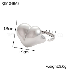 Bagues en acier inoxydable 304 en forme de cœur pour femmes&nbsp;STAS-OY017-69P