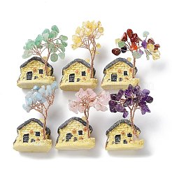 Ornamento modello in resina e pietra mista naturale&nbsp;DJEW-Z001-01