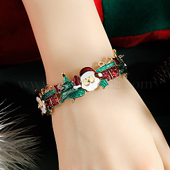 Weihnachtsthema Legierung Emaille Armreifen für Frauen&nbsp;WG4C6FF-03