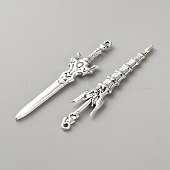 Grands pendentifs d'armes en alliage de zinc de style tibétain&nbsp;PALLOY-WH0048-51AS-01