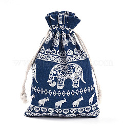 Bolsas de embalaje de polialgodón (poliéster algodón) con estampado de elefante&nbsp;ABAG-T004-10x14-38