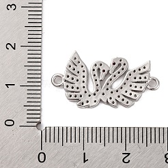 Placcatura in ottone con micro pavé di zirconi cubici coppia di ciondoli a forma di cigno&nbsp;KK-Z070-13P