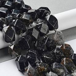 Naturale nero rutilato perle di quarzo fili&nbsp;G-C182-18-02