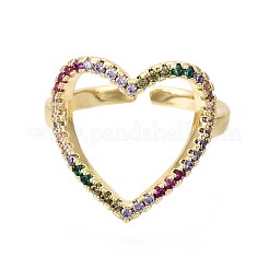 Micro cuivres ouvrent zircone cubique anneaux de manchette&nbsp;RJEW-S044-104-NF