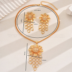 Ohrringe und Halsketten-Sets mit hohlen Blumenquasten aus Eisen und Strass für Frauen&nbsp;TF2219