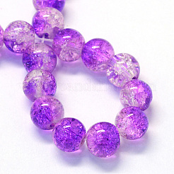 Perles rondes en verre craquelé transparent&nbsp;DGLA-Q018-4mm-68