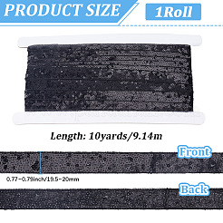 Ruban à paillettes en polyester de 10 mètre&nbsp;OCOR-CY0004-70B