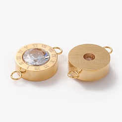Connettori in acciaio inossidabile 304 micro pavé con zirconi cubici trasparenti&nbsp;STAS-I169-01G