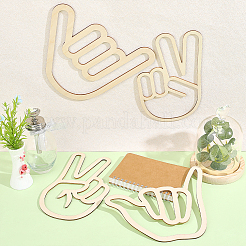 4 sac de 4 styles d'autocollants muraux en bois&nbsp;DIY-WR0005-38