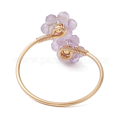 Blume natürlicher Granat & Fuchsit & Tigerauge & Amethyst & Sonnenstein Fingerringe&nbsp;RJEW-JR00779