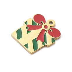 304 Edelstahl Emaille Weihnachtsmotiv Charms&nbsp;STAS-Z164-01G-01