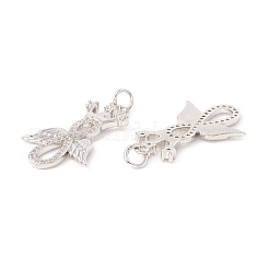 Pendenti in zirconi cubici trasparenti in micro pavè di ottone&nbsp;ZIRC-P098-09P