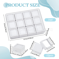 Cajas organizadoras de plástico rectangulares con tapa&nbsp;CON-WH0085-135A