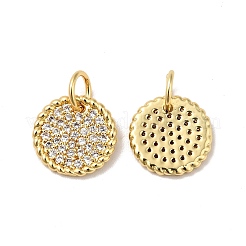Colgantes de circonita cúbica transparente micro pavé de latón chapado en rack&nbsp;KK-H431-11G