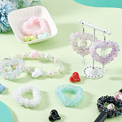DIY Herz Acryl & Harz Strass Perlen Schmuckherstellung Kits&nbsp;DIY-PH0023-76