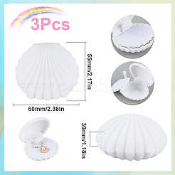 3 Stück muschelförmige Aufbewahrungsboxen aus Samt für Schmuck&nbsp;AJEW-SC0002-94
