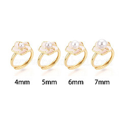 Blume Messing Muschel verstellbare Ringe Einstellung&nbsp;KK-T079-38G