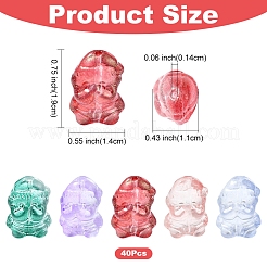 40 transparente Glasperlen mit Weihnachtsmotiv&nbsp;GLAA-FS0001-87A