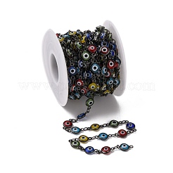 Tondo lampwork Brass Eye male catenine piatti fatti a mano&nbsp;CHC-P002-01B