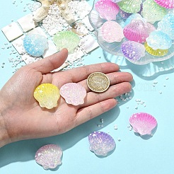 30 Stück 6 Farben Farbverlauf transparente Harz-Cabochons&nbsp;RESI-YW0005-97