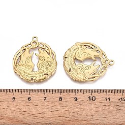 Pendentifs loup hurlant en acier inoxydable 304&nbsp;STAS-T067-36G