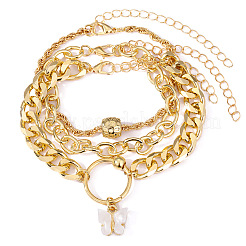 3 ensemble de bracelets en alliage de 3 styles pour femmes&nbsp;WGAFCFA-05
