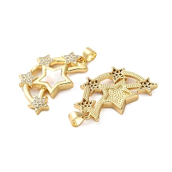 Pendentifs avec zircon cubiques à micro-pavés en laiton&nbsp;KK-U070-20G
