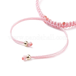 Braccialetto di perle intrecciate in poliestere semifinito&nbsp;AJEW-JB01128-04