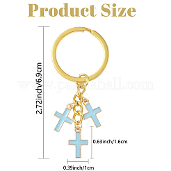 Schlüsselanhänger mit Kreuz aus Emaille&nbsp;KEYC-YW00212-01