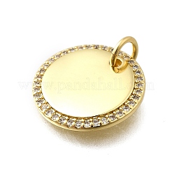 Breloques en laiton avec zircone cubique de micro pave&nbsp;X-KK-P295-55G
