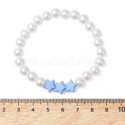 Kindertags-Stretcharmbänder aus Acrylperlen mit Imitation von Perlen&nbsp;BJEW-JB13538