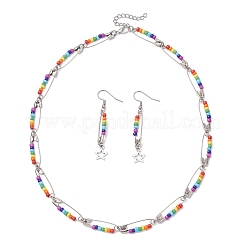 Chakra-Glasperlen-Ohrhänger & Halsketten-Sets&nbsp;SJEW-JS01364
