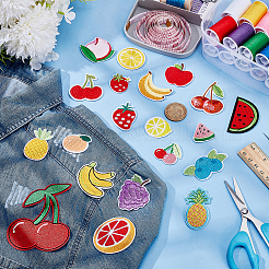20 Stück 20 Stile Früchte computergesteuerte Stickerei Stoff zum Aufbügeln/Aufnähen Patches&nbsp;PATC-AR0001-18