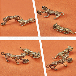 8pcs 2 colgantes de aleación de estilo tibetano de estilo&nbsp;TIBEP-FH0001-18