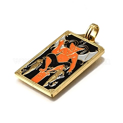 Tarot 304 Edelstahl Emaille Anhänger&nbsp;STAS-M119-07G-G