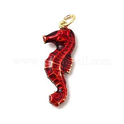 Ciondoli in ottone smaltato raffiguranti animali marini&nbsp;KK-I378-14G-C