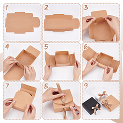 Cajas de regalo de joyería de papel kraft cuadrado&nbsp;CBOX-WH0003-35C