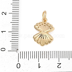 Micropavé de latón con circonitas cúbicas y dijes de perlas de plástico&nbsp;KK-Q096-06G