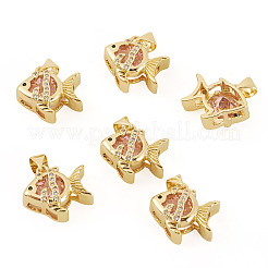 6pcs pendentifs en laiton micro pavé de zircone cubique&nbsp;KK-TA0009-09B