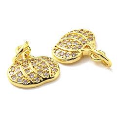 Placage de crémaillère en laiton micro pavé breloques en zircone cubique claire&nbsp;KK-D036-20G