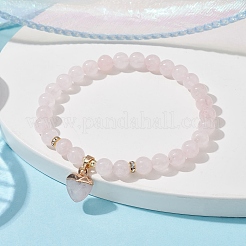 Braccialetti elastici con perline rotonde di pietre preziose miste naturali&nbsp;BJEW-JB09727
