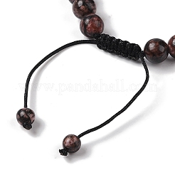 Braccialetti con perline intrecciate rotonde di rodonite naturale da 8 mm&nbsp;BJEW-C067-01B-13