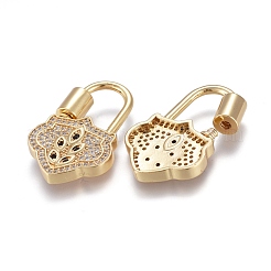 Charms in ottone con micro pavé di zirconi e moschettone a vite&nbsp;KK-M205-03G